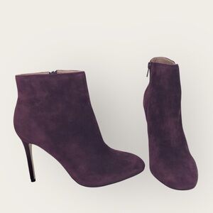 Ava & Aiden Suede Zip Ankle Boots Purple Wine Stiletto Size 10M